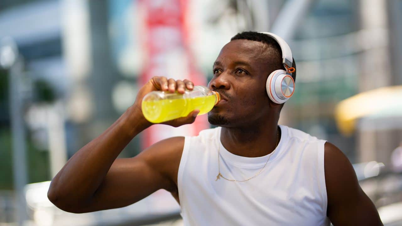 man drinking the best pre workout without beta alanine
